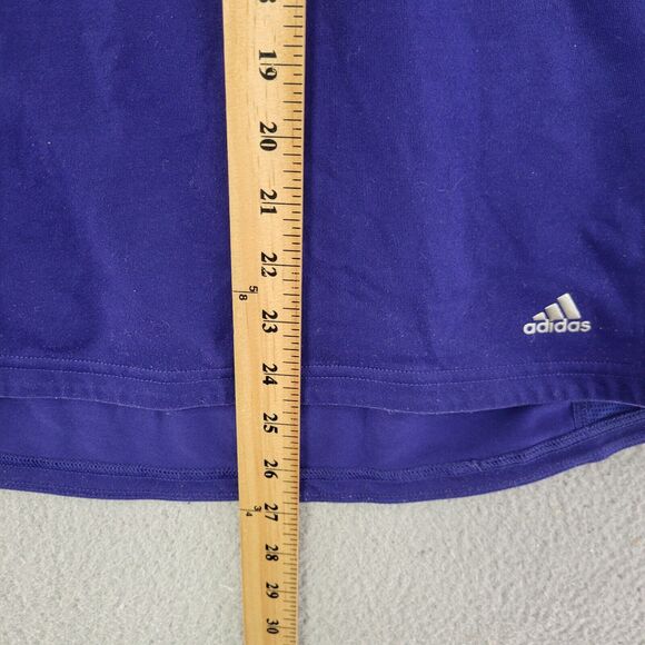 Adidas Climalite Athletic Top Womens M Blue Pullover 1/4 Zip Mock Neck Stretch - Picture 8 of 8